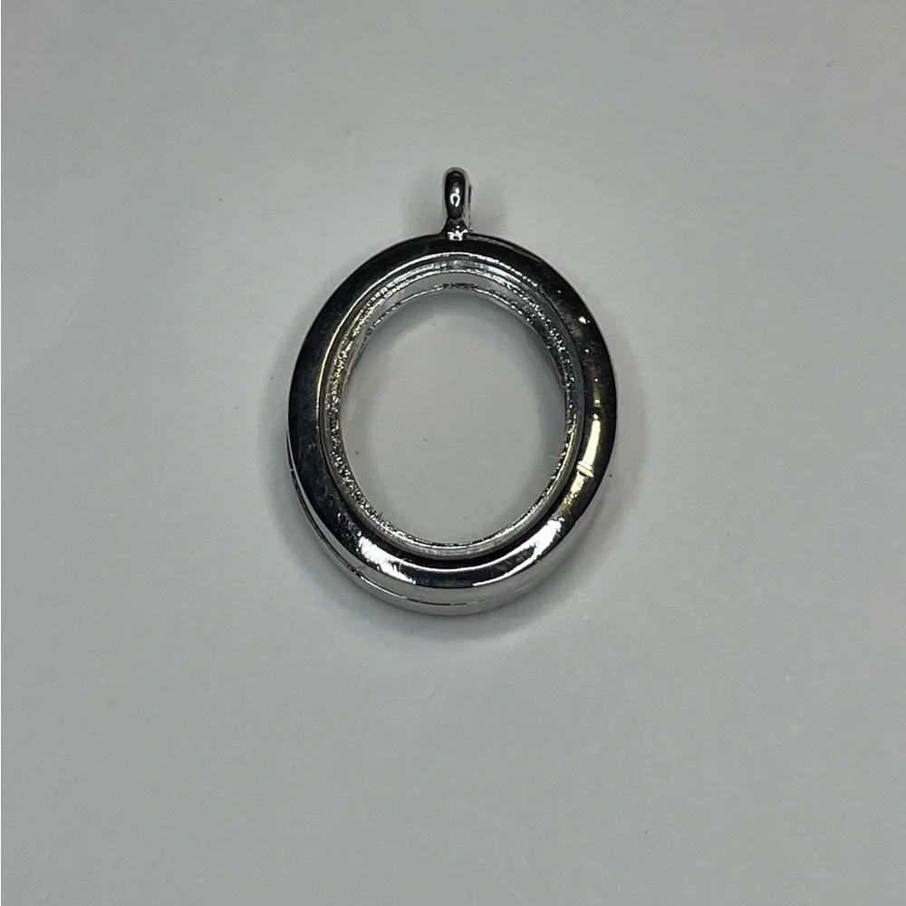 Silver & Gold-Tone Oval Gem Lockets - Picture 2 of 6